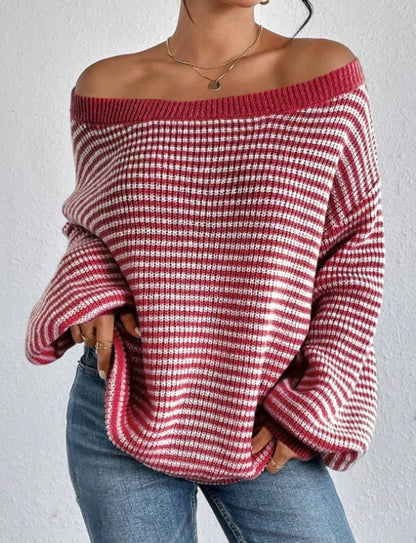 Zarvani Off Shoulder Japanese-Knit Sweater