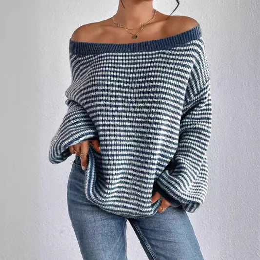 Zarvani Off Shoulder Japanese-Knit Sweater