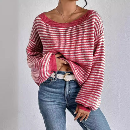 Zarvani Off Shoulder Japanese-Knit Sweater