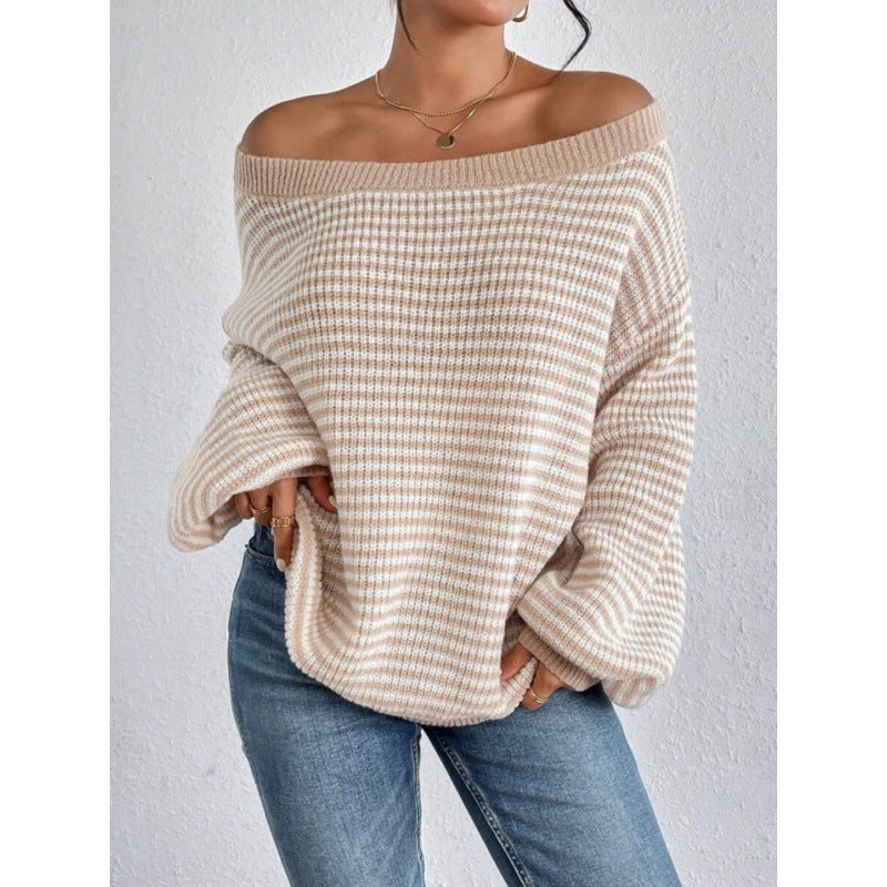 Zarvani Off Shoulder Japanese-Knit Sweater